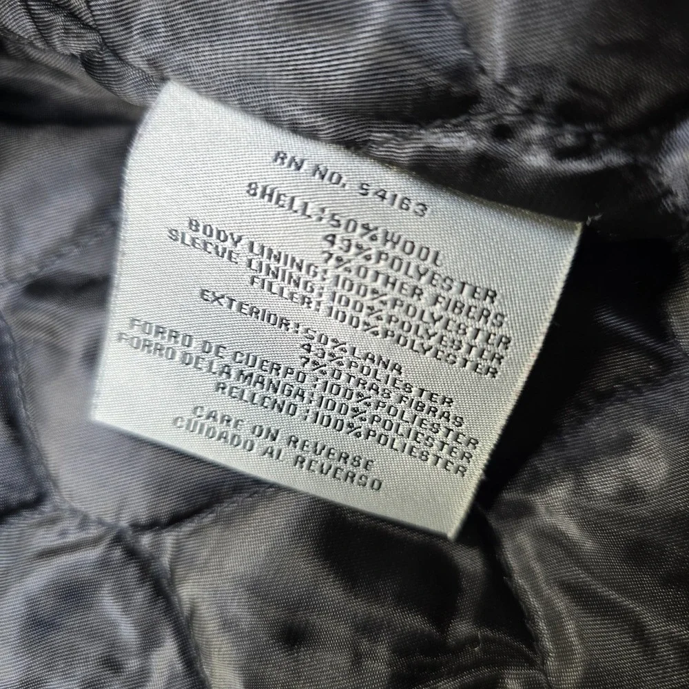 Levi Strauss Wool Bomber Jacket Mens‎ XL Dark Gray Zip Quilted Lined